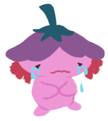 Xiaolong the axolotl, hunched over and crying quietly and sadly.